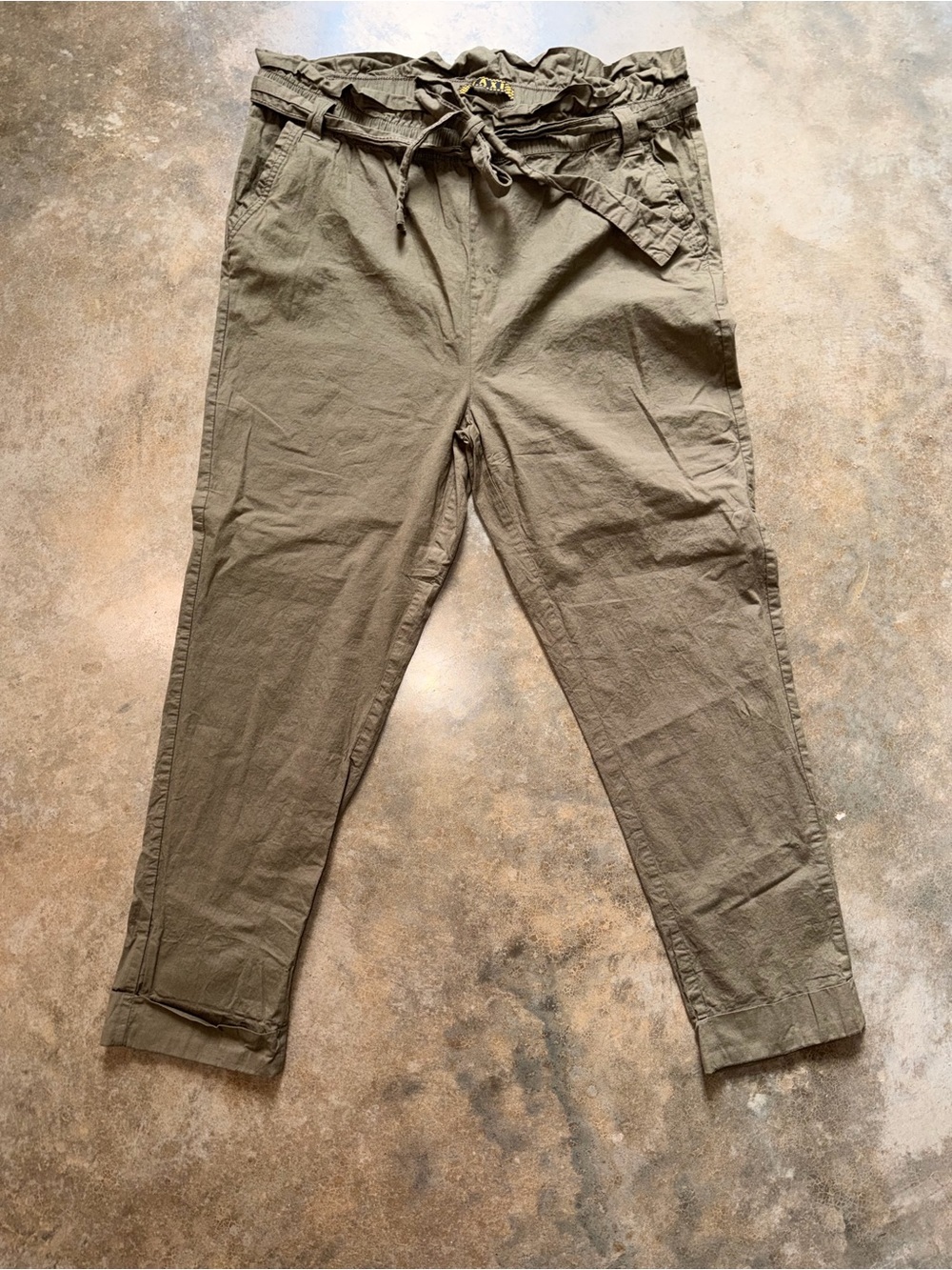 Women’s 2X High-Rise Paperbag Chino Pants in Olive Utility XXL Cargo 2XL - Picture 2 of 11